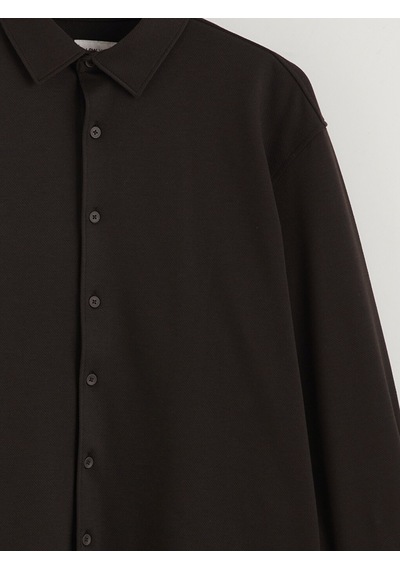 Lcw Vision Kahverengi Slim Fit Uzun Kollu Erkek Gömlek
