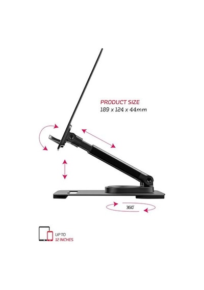 4 Eksenli 360 Derece Dönen 12 Inc Ekrana Kadar Tüm Tablet Ve Telefonla Uyumlu Ayaklı Stand Tms30