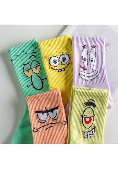Bgk Unisex Desenli Kolej Çorap 5'li Extra Rahat Çok Renkli