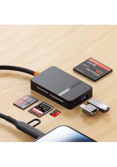 Ads-315 5-gbps Usb-c + Usb 8in1 Port Ms Cf Tf/sd Dhc Sdxc Kamera Kart Okuyucu