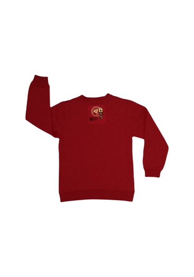 Haknur Bebe Haknur Make Your Own Trail Baskılı Erkek Çocuk Sweatshirt  6-9 Yaş Kırmızı