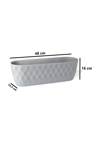 Omnipazar Krs-472 Dekoratif Yakamoz Balkon Saksı 6.5 Litre No 2 Krem