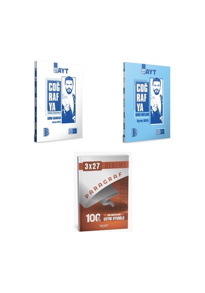 2027 2027 Benim Hocam Ayt Coğrafya Soru + Konu + Anla Kazan Paragraf Deneme 3'lü Set