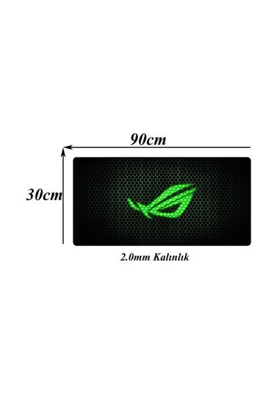 Asus ROG Baskılı 90*30 cm. Oyuncu Mousepad Kaymaz Taban Mouse Pad