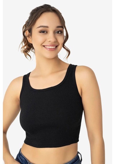 Terrien Delux Serisi Spor Sokak Modern Kadın Pamuklu Kaşkorse Bisiklet Yaka Crop 3'lü Set Beyaz Siyah Gri
