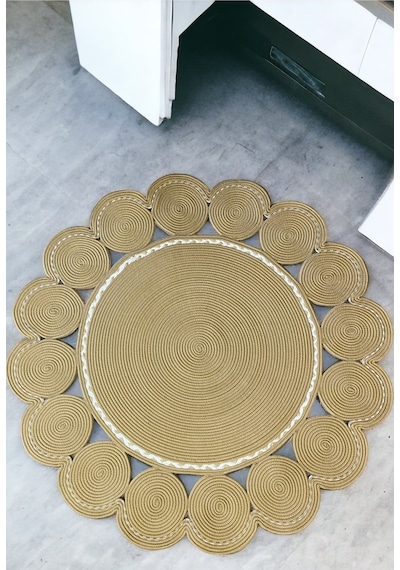 Mavaux Daisy Özel Üretim Jüt El Dokuması Kilim Jüt
