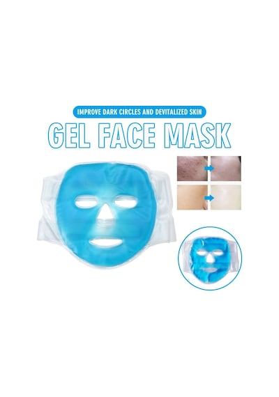 Jel Buz Paketi Yüz Maskesi Baş Ağrısı Yastık Kozmetik Maske + Çift Taraflı Cilt Fırçası
