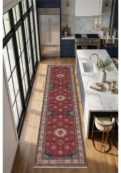 Dekoratif Halı Kaymaz Taban Leke Tutmaz Yıkanabilir Kilim Özel Ölçü Salon Halısı 3028