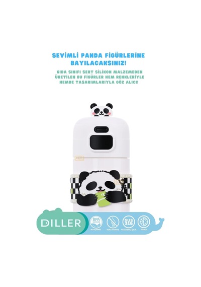 480ml Sevimli Hayvanlar Süslü Pipetli/pipetsiz El Askılı Paslanmaz Çelik Termos Kahverengi Capybara