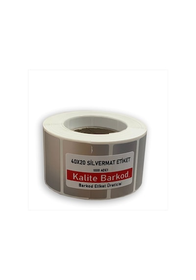 40x20 Silvermat Etiket | Rulo Demirbaş Etiketi