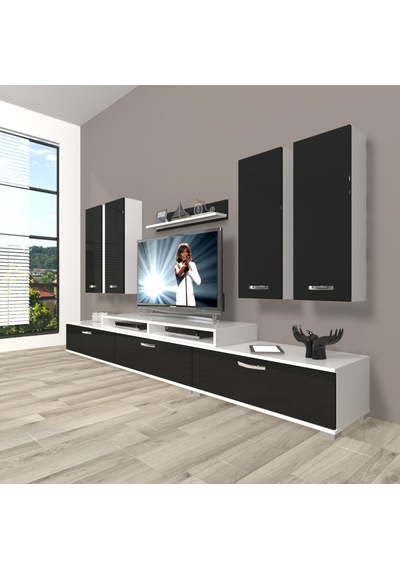 Decoraktiv Ekoflex 8d Slm Tv Ünitesi Tv Sehpası Beyaz - Siyah