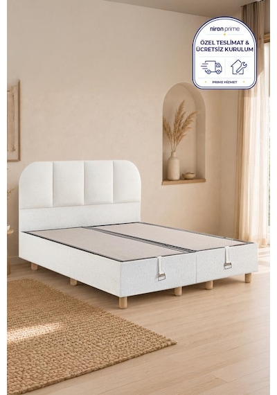 Niron Bohem Klapa 150x200 Cm Çift Kişilik Baza Başlık Seti - Sandıklı Modern Takım 150 x 200