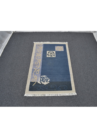 Zehra Abla Halı Yeni El Dokuma Nadir Modern Güllü Çiçekli Yün Kilim 7040 Çok Renkli