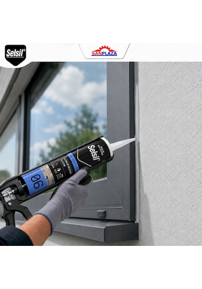 Selsil Şeffaf Nötr Dış Cephe Silikonu 300 Ml Uv Dayanımlı Cam Pvc Beton Derz Dolgu Mastiği 3 Adet