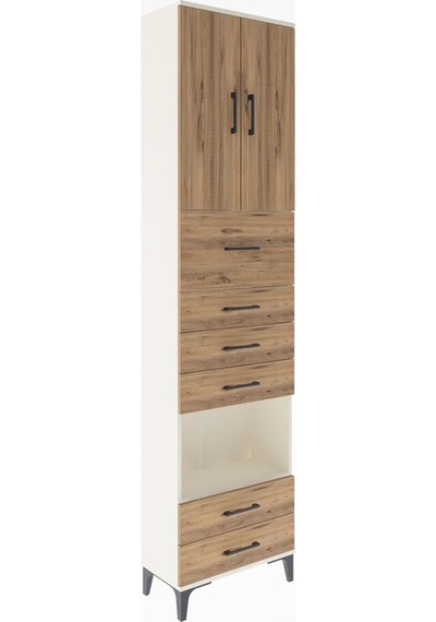 Arges Dolap 3 Raflı 6 Çekmeceli 2 Kapaklı 60x30x243 Aytaşı-çam Aytaşı