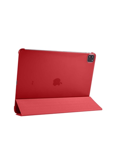 Lexroo İpad Pro 12.9 2022 M2 Smart Cover Standlı 1-1 Kılıf - Kırmızı Kapaklı Kılıf