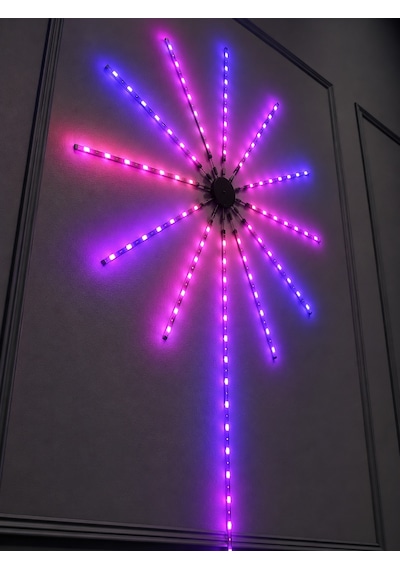 Rgb Led Dekoratif Duvar Lambası İç Mekân Telefon Kontrollü Ortam Aydınlatması - Lisinya Çok Renkli