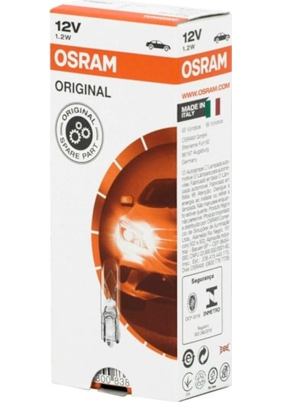 Osram Mini Dipsiz Gösterge Ampul 12V 1.2W T5 2721 10 Adet