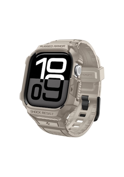 Apple Watch 46mm Seri 11/10 İle Uyumlu Kılıf & Kordon Kayış Rugged Armor Pro 2 Dune Beige - Acs10506 Çok Renkli