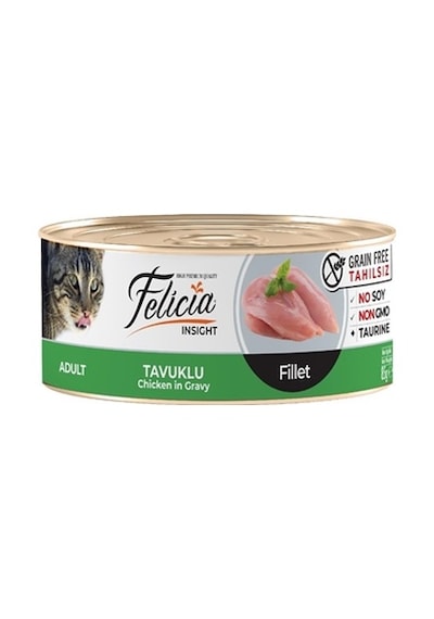 Felicia Tahılsız Tavuklu Fileto Konserve Yetişkin Kedi Maması 85 G