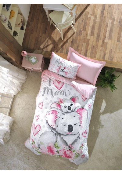 Cotton Box Junior Tek Kişilik Nevresim Takımı Koala Pembe