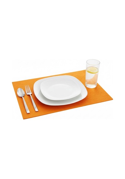 2 Adet Keçe Amerikan Servis Supla 33x44 Cm Turuncu