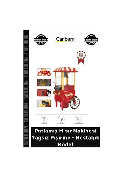 Özel Üretim 1200w Hızlı Sağlıklı Vintage Patlamış Mısır Makinesi Yağsız Pişirme Nostaljik