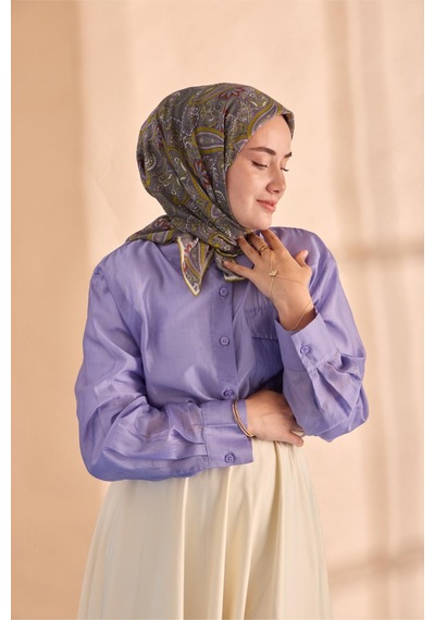 Silk Home Yaz Esintisi Eşarp 150002-09 Yeşil Gri, Yağ Yeşili, Leylak, Kiremit