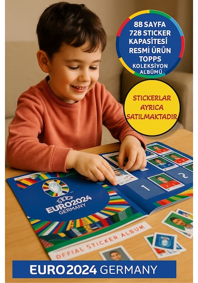 Topps Euro 2024 Sticker Albümü 88 Sayfa - Koleksiyon Başlasın