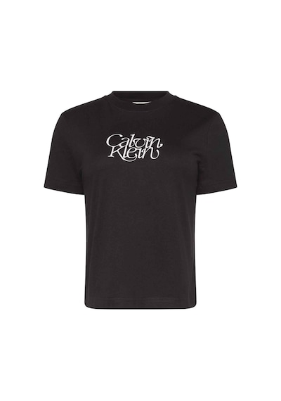 Calvin Klein Ss Fitted Script Siyah Kadın T-shirt-11118 SIYAH Calvin Klein Ss Fitted Script Siyah Kadın T-shirt-11118 SIYAH