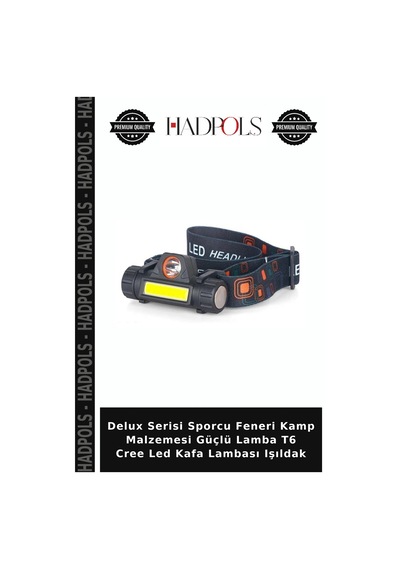 Delux Serisi Sporcu Feneri Kamp Malzemesi Güçlü Lamba T6 Cree Led Kafa Lambası Işıldak Beyaz Işık