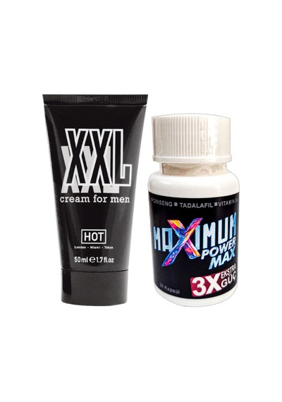 Hotxxl Erkeğe Özel Boy Çap 50 Ml Krem + 1 Adet 3x White Box Maximum 30 Lu