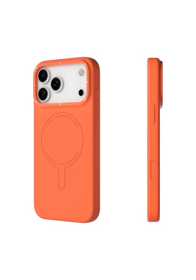 Apple Uyumlu iPhone 17 Pro Max  Kılıf M-safe Şarj Özellikli Youngkit Morandi Serisi Kapak Turuncu Turuncu
