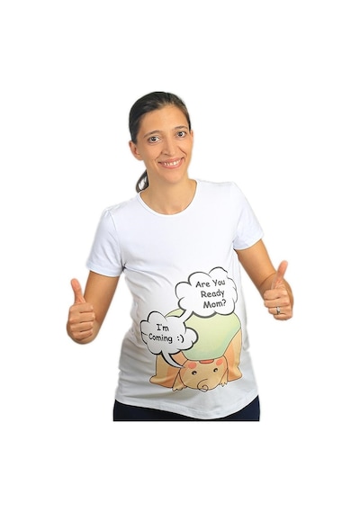 Mummy's Baby Hamile Tişört Are You Ready Beyaz 7716