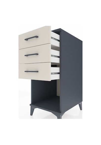 Kronos Komodin 3 Çekmeceli 44x59x96 Antrasit-aytaşı Antrasit