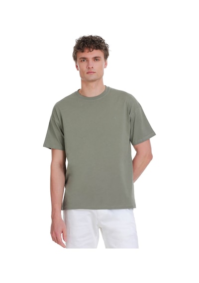 Hatemoğlu Gri Regular Fit 100% Pamuk Bisiklet Yaka Oversize Tişört 1995331 Gri
