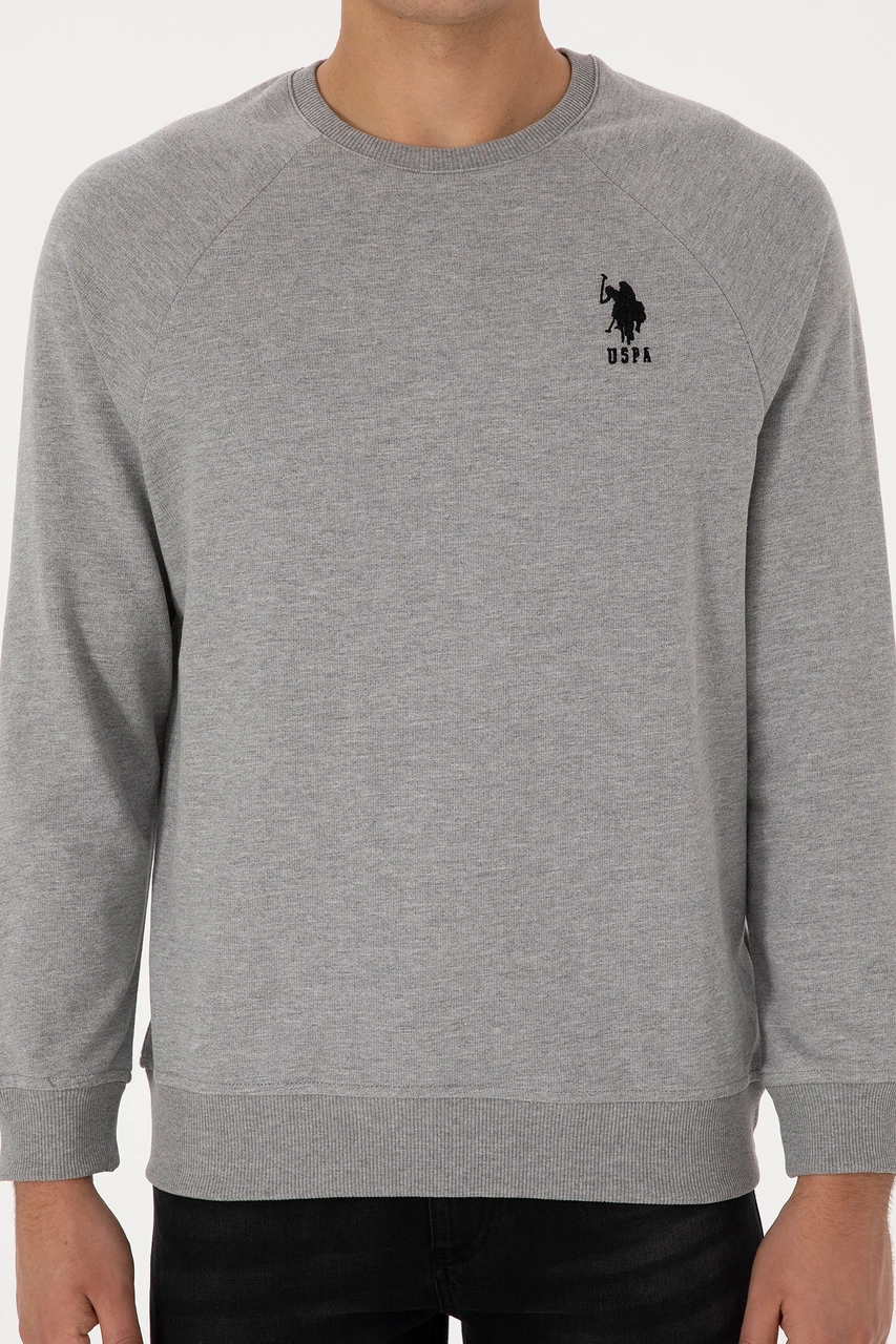 U.S. Polo Assn. Erkek Gri Melanj Basic Sweatshirt 50308103-VR086