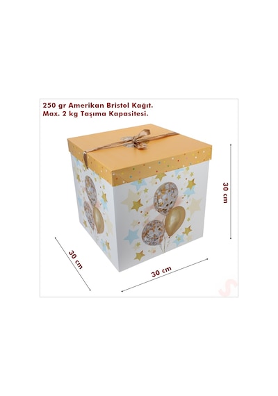 Susle Baby Kapaklı Katlanır Demonte Karton Kutu 30 CM