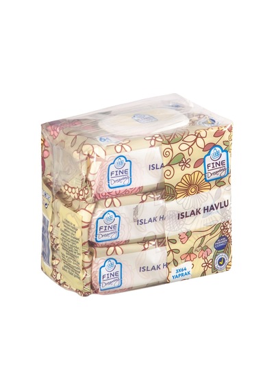 Fine Dreaming Aile Islak Havlu 3 64lü Alkol Paraben Sabun Fitalat İçermez 3'li Ekonomik Paket - Tarı 3'lü Set