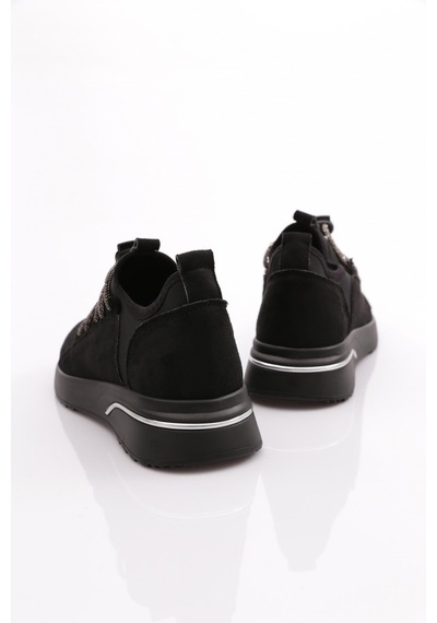Dgn 221 Kadin Taş Bağcikli Sneaker Ayakkabi 221-2494-R1690 Siyah