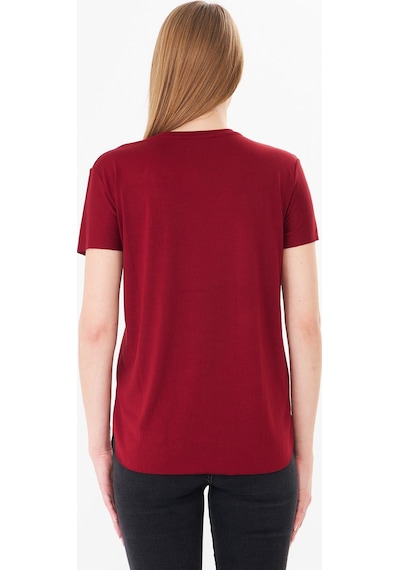 Sortie Collection Etek Ucu Damla Yırtmaçlı Basic Modal Bluz Bordo