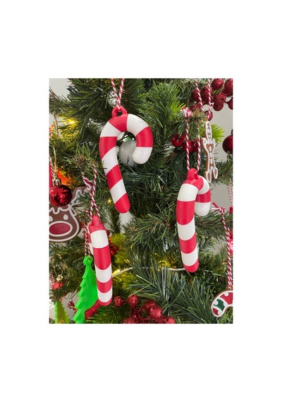 Yılbaşı Ağacı Süsü Şeker Kamışı 3 Lü Set 10 Cm Kırmızı Beyaz Noel Ağacı Süsü