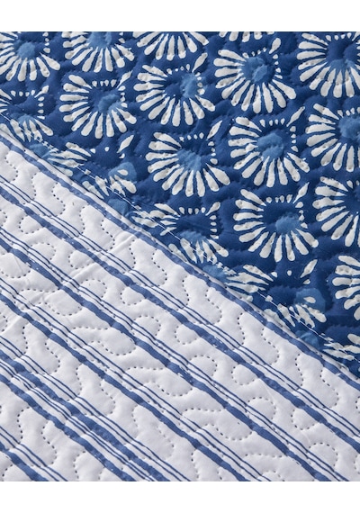 English Home Aquatic Flowers King Size Çok Amaçlı Örtü 240x220 Cm Lacivert Lacivert