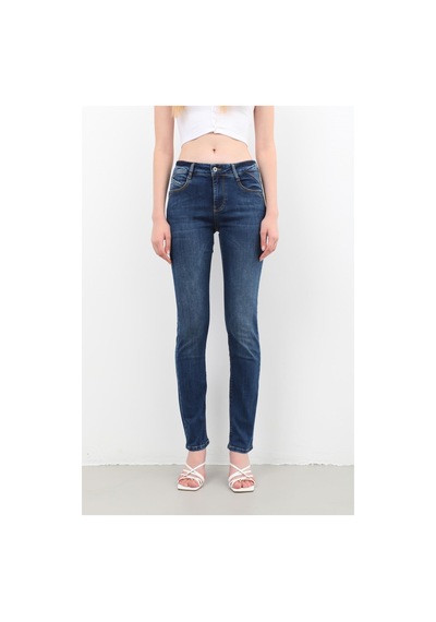Kadın Likralı Slim Jean Pantolon Mavi 001
