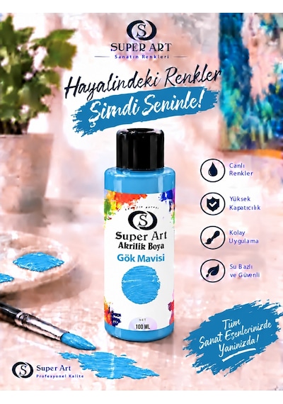 Superart Akrilik Boya Gök Mavi Gök Mavi