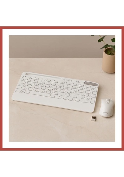 Bezos Kablosuz Klavye Mouse Seti - Tablet/telefon Standlı - Beyaz - Q Klavye Erdotıca Diğer
