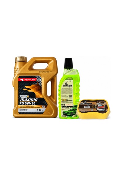 Petrol Ofisi Maxima PG 5W-30 3.2 L + Oto Şampuan 1000 ML + Yıkama Süngeri