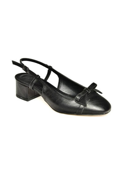 Fox Shoes U404703609 Siyah Alçak Topuklu Kadın Ayakkabı Siyah