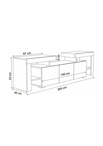 Burc Ledli Tv Ünitesi 200 Cm Ceviz