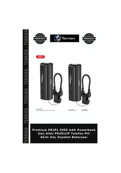 Premium Pr281 5000 Mah Powerbank Şarj Aleti Pr281 İp Telefon Pili Akıllı Güç Seyahat Bataryası Çok Renkli